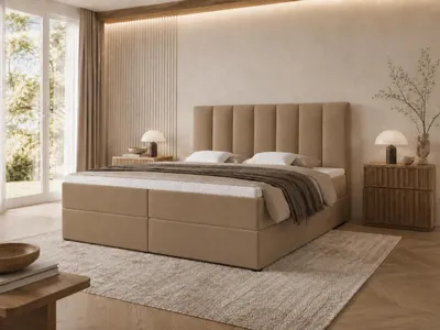 Produktbild von Emlar Boxspringbett Bella 200x200 - Bett mit Matratze und Topper - Boxspringbett mit Bettkasten und Matratze - Boxspringbett Braun (Magic Velvet 2206)