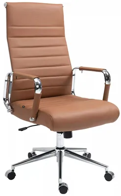 Produktbild von In And OutdoorMatch Bürostuhl Alaina - Braun - Ergonomisch - Konferenzstuhl - Höhenverstellbar - Echtes Leder - 50x49x115cm