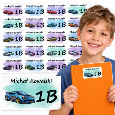 Produktbild von NAMENSSTICKER HEFT 20 St. - Autos Rennwagen Autos