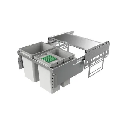 Produktbild von Cox® Base 360 K/600-3, Abfallsammelsystem, mit Biodeckel, hellgrau, H 360 mm