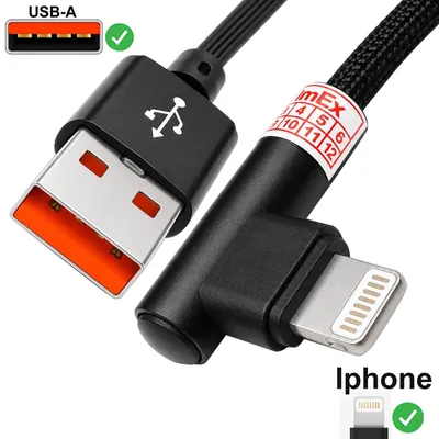 Produktbild von Adapter USB Ladekabel 90° Winkelstecker kompatibel mit iPad mini (Gen 1 ? Gen 5)