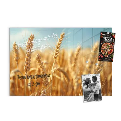 Produktbild von Magnettafel 90x60cm Pinnwand Whiteboard beschreibbar - Weizenfeld
