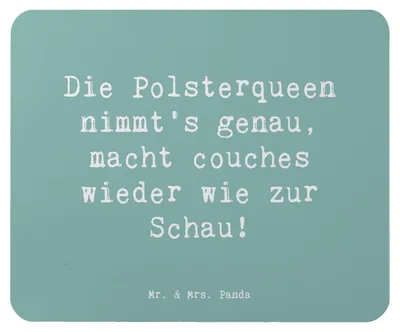 Produktbild von Mr. & Mrs. Panda Mousepad Spruch Polsterei Präzision - Meeresbrise - Geschenk, Berufspassion, Polsterin, mausteppich, pc, Mauspad, laptop, Handwerkskunst, Mouse Pad