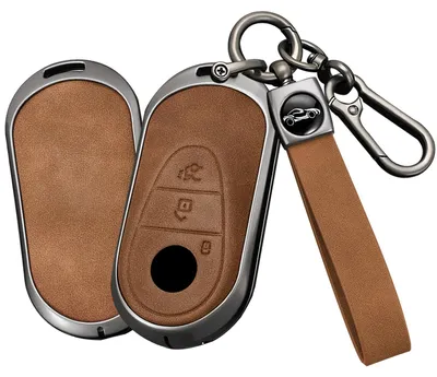 Immagine prodotto di Custodia per chiavi auto per Mercedes-Benz Classe S e Classe C - Custodia in pelle per chiavi con portachiavi