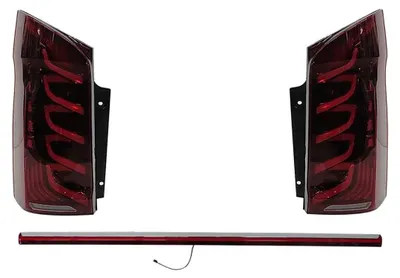 Produktbild von LED-Rückleuchten für Mercedes V-Klasse W447 (2014–2024) mit dynamischer Heckklappe.