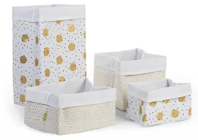 Obrázek produktu pro Úložný box Childhome White Gold Dots, 29x32x32cm
