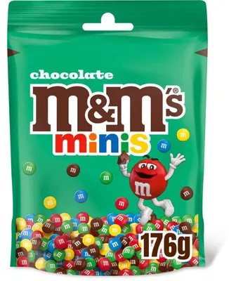 Obrázok produktu pre M&M'S Minis mliečna čokoláda 176 g – farebné čokoládové gombíky, ideálne na občerstvenie