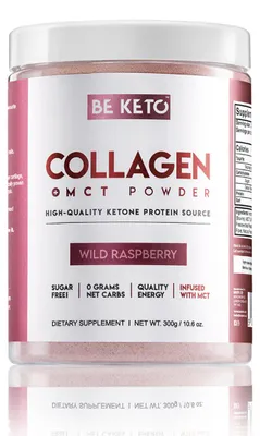 Produktbild von BeKeto Keto Kollagen mit MCT-Öl Himbeergeschmack 300g
