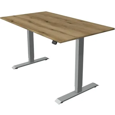 Image de Table assis-debout Move 1, réglable en hauteur électriquement jusqu'à 123 cm, L x P 140 x 80 cm, chêne/argent