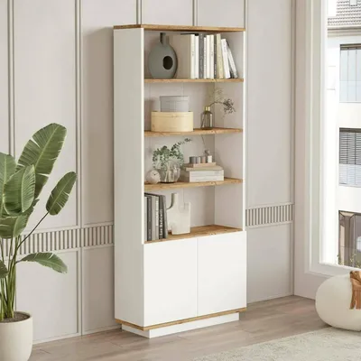 Productafbeelding van Achromic - Boekenplank, 75x27x168h cm Eiken Bruin, 4 Planken