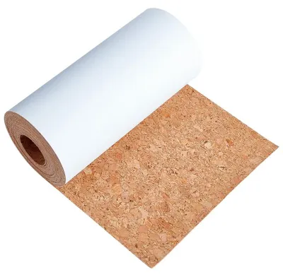 Imagen del producto de Elzusha - Corcho autoadhesivo, 5 m x 15 cm - Corcho natural flexible - Ideal para estanterías, cajones y decoración de paredes - Grosor: 0,5 mm - Perfecto para proyectos de bricolaje - Lámina de corcho