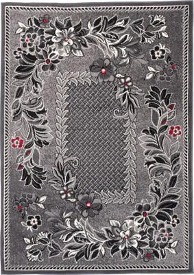 Produktbild von Teppich Wohnzimmer Kurzflor Modern - Geometrisch Muster - 7192B-DARKGRAY - Grau Grösse: 140 x 200 cm