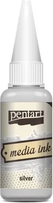 Produktbild von PENTART - Tinte auf Alcoholbasis - Media Ink - Silber 20ml