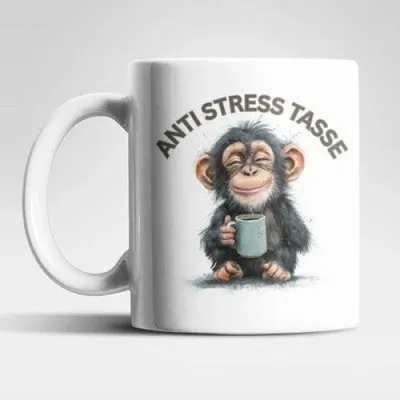 Produktbild von Anti Stress Schimpanse Kaffeetasse Teetasse Tasse Geschenkidee