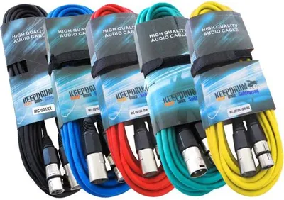 Image de keepdrum 5x 10m MC-001XX Jeu de câbles microphoniques XLR
