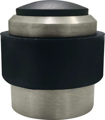 Zdjęcie produktu dla Odbojnik MARCHESI do drzwi podłogowych i ściennych, czarna guma ø 35 mm, aluminium