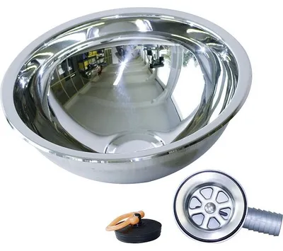 Produktbild von Einlegemulde Edelstahl Ø 335 mm mit Ablaufgarnitur