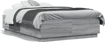 Obrázek produktu pro vidaXL Postel Grey Sonoma 135x190 cm Dřevěný materiál