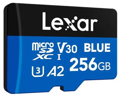 Image de Lexar Blue Plus Carte microSDXC UHS-I 256Go Classe 10 U3 V30 A2 jusqu'à 170Mo/s