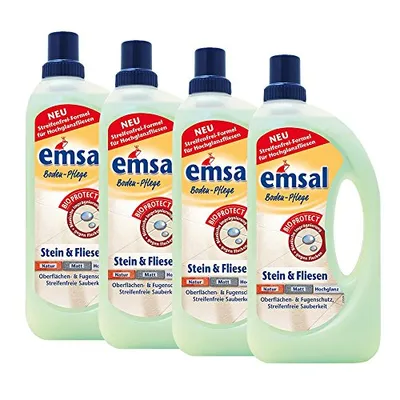 Produktbild von 4x emsal Boden-Pflege Stein & Fliesen 1 Liter mitBioprotect Oberflächen & Fugen