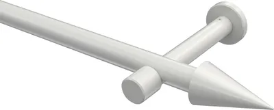 Produktbild von Interdeco Gardinenstange / Vorhangstange Weiß, Typ Prestige Savio (Kegel) ohne Ringe, 20 mm Ø 1-läufig, 520 cm