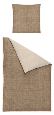 Produktbild von LOESCHEN Irisette Edel-Flanell Bettwäsche-Garnitur Jean 8469 Farbe natur-80 Größe 155x220+80x80 cm