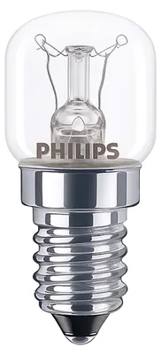Imagen del producto de Lámpara para horno Philips, transparente, resistente hasta 300°C, clase de eficiencia energética E, 15 W, 90 lúmenes