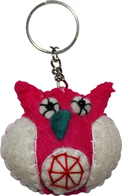 Produktbild von Schlüsselanhänger - Eule - pink-weiß