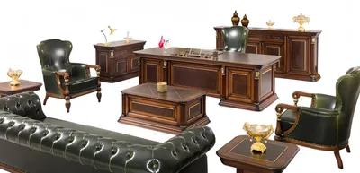 Produktbild von Büroausstattung Arbeitszimmer Schreibtisch Sessel Sofa Tische Komplett 10tlg