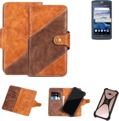 Produktbild von K-S-Trade Handy-Hülle Schutz-Hülle Bookstyle Case Wallet-Case kompatibel mit Crosscall Core X3 Handy Cover Bumper Kantenschutz Smartphone