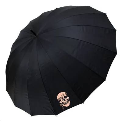 Produktbild von Golfschirm Regenschirm Partnerschirm XXL Pirat Totenkopf Skull Schwarz