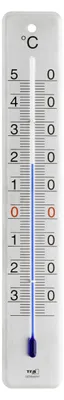 Imagen del producto de Termómetro analógico TFA para interiores y exteriores, de acero inoxidable cepillado, dimensiones: 45 mm de largo x 9 mm de ancho x 280 mm de alto