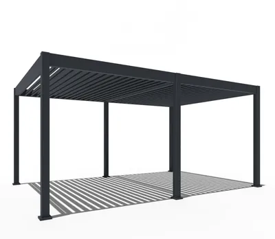 Immagine prodotto di Pergola elettrica Weide E-Deluxe interamente in alluminio, 3,6x5,3 m, con tetto a lamelle color antracite