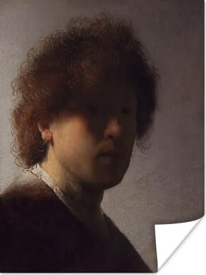 Produktbild von MuchoWow® Poster Selbstbildnis von Rembrandt - Gemälde von Rembrandt van Rijn 120x160 cm - Wandbilder