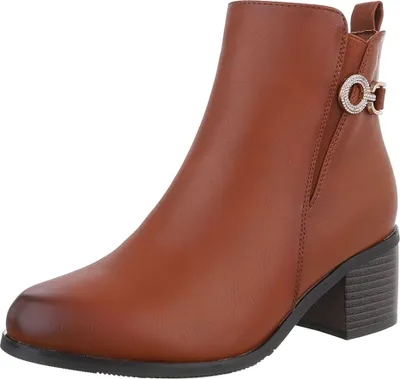 Produktbild von Ital-Design Damen Stiefeletten Klassische Stiefeletten Leicht gefüttert Lederoptik Klassische Stiefeletten 88489344 Camel Gr.  39