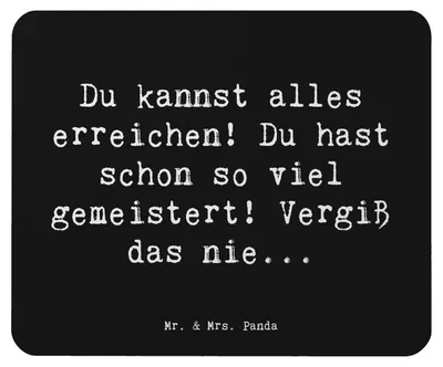 Produktbild von Mr. & Mrs. Panda Mauspad Spruch Selbstvertrauen stärken - Schwarz - Geschenk, Mousepad, Motivation, pc, Mouse Pad, Gefühle, mousematte, Zitat, Ermutigung, laptop