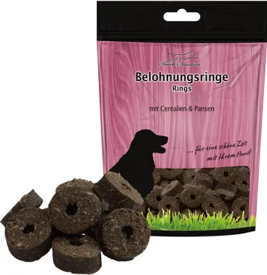 Produktbild von Schecker 3 x 500g Belohnungsringe Cerealien & Pansen - leckere, weiche Leckerli für Hunde
