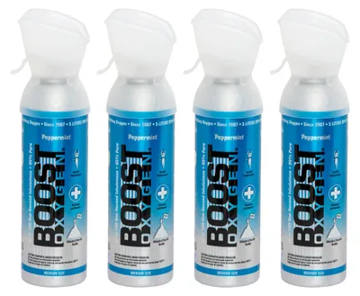 Produktbild von Boost Oxygen Sauerstoffdose zum Inhalieren Peppermint, mittel, 4x5L