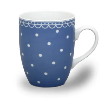 Produktbild von Eva, Porzellanbecher, 0,37 l, blau gepunktet, Thun 1794