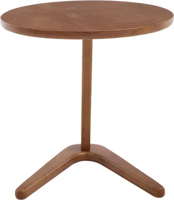 Produktbild von minimalistischer runder Holztisch,unter das Sofa schiebbarer Wohnzimmerbeistelltisch, TV-Tisch für kleine Räume, der über das Sofa passt.,