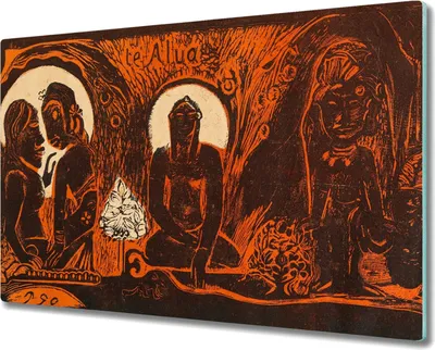 Produktbild von Coloray Kochplattenabdeckung Herdabdeckplatte 80x52 cm Hackbrett Schneidebrett Küchenbrett - Diese Götter atua Gauguin
