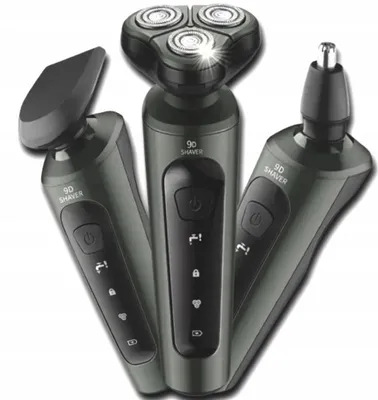 4-in-1 Herrenrasierer 9D-Bewegliche Köpfe, wasserdicht, USB C für Kopf/Bart/Nase
