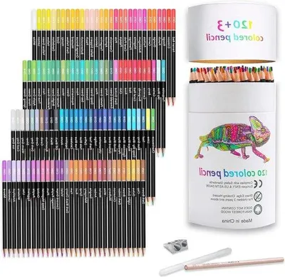 Produktbild von Famanu Farbstifte Set mit 120 Farben - Künstlerische Softkern - Lebendige Farben - Ideal zum Zeichnen und Schattieren