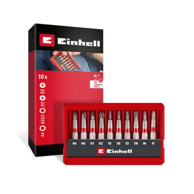 Produktbild von Einhell Bit Taschenbox 10tlg 118643 Bit set TORX, PH, PZ, Allen