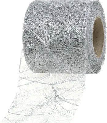 Produktbild von Vlies 8cm 25m Silber Hochzeit Dekoration Tischläufer Schleifen Deko Außenbereich
