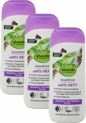 Produktbild von 3 x  alverde Naturkosmetik - Shampoo Anti Fett Bio-Brennnessel & Bio-Zitronenmelisse (3 x 200 ml)