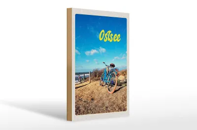 Produktbild von Holzschild Reise 20x30cm Ostsee Fahrradtour Strand Fahrrad
