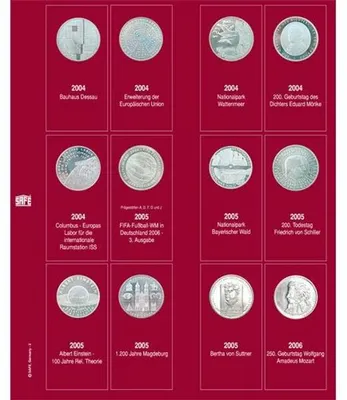 Produktbild von SAFE Ergänzungsblatt 7342-2 für 10-Euro-Münzen 2004-2006
