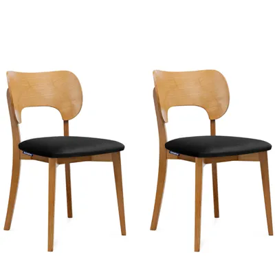 Produktbild von Konsimo Esszimmerstühle LYCO 2 St Gestell aus Massivholz, Schwarz, Stoff/Holz, Scandinavian, 47x80,5x45 cm
