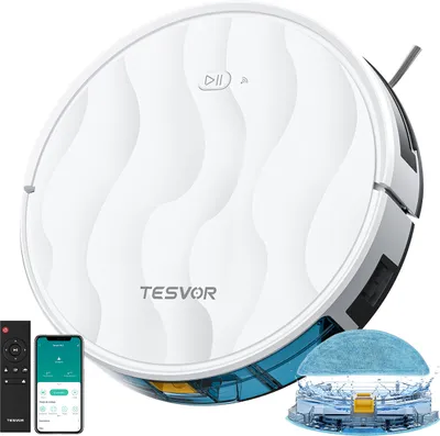 Produktbild von Tesvor M2 Saugroboter mit Wischfunktion - 6000Pa Saugkraft - WLAN - 5200mAh Akku - Ideal für Tierhaare, Teppiche & Hartböden